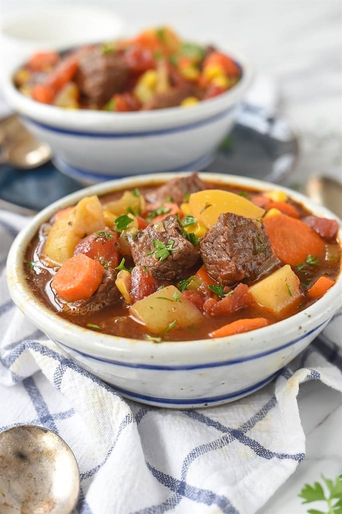 Steak Soup with carrots and potatoes