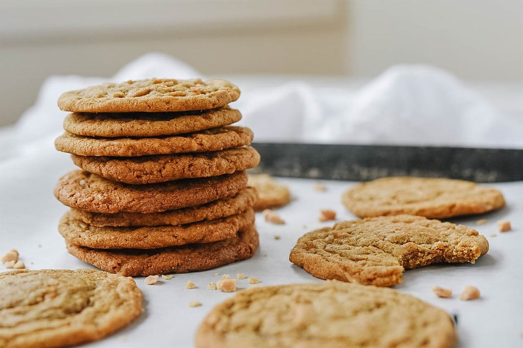 Stack of Ginger Snap Toffee Cookies