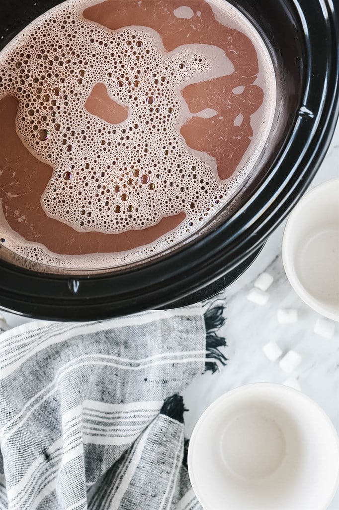 homemade hot chocolate in the crock pot