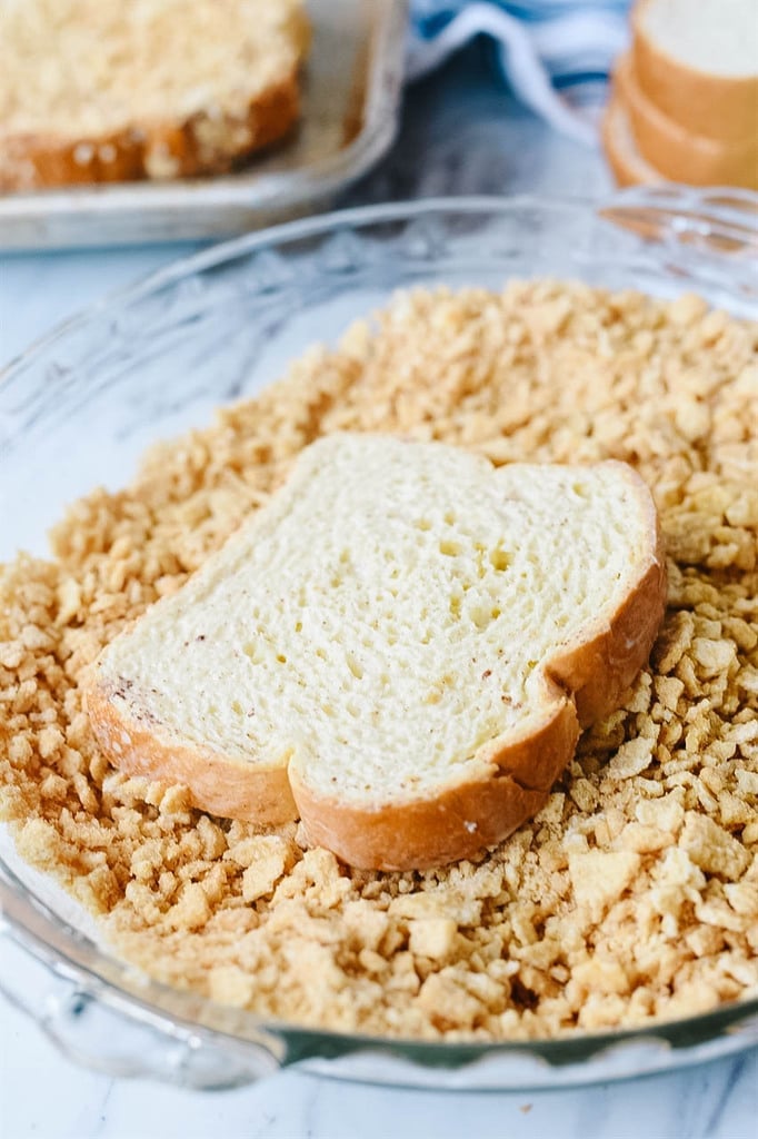 dipping Baked French Toast in cereal