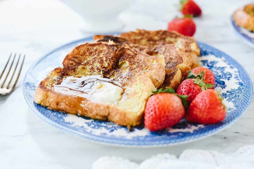 Overnight French Toast with strawberries