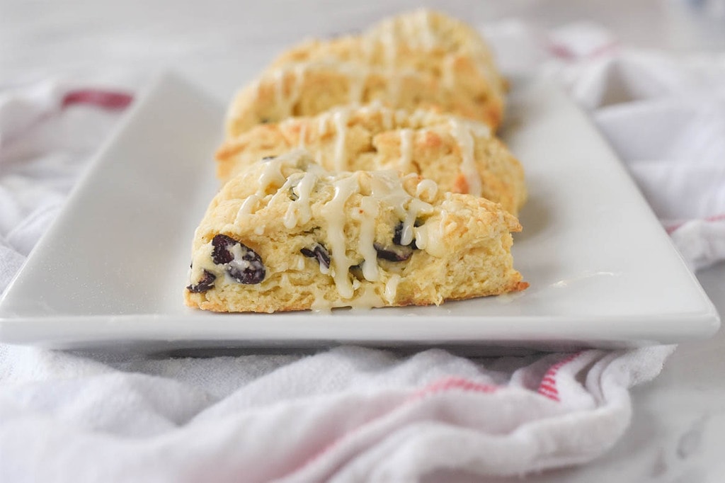 eggnog scones with cranberry and white chocolate
