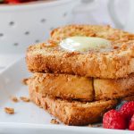 slices of baked french toast on a plate