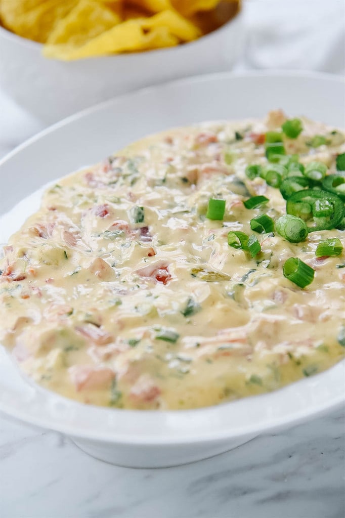 Queso Dip with peppers