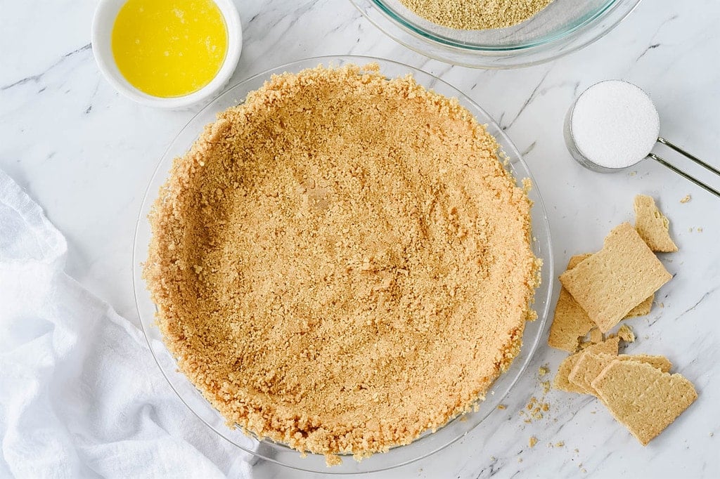 Graham Cracker Crust in a pie dish