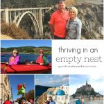collage of empty nester trips