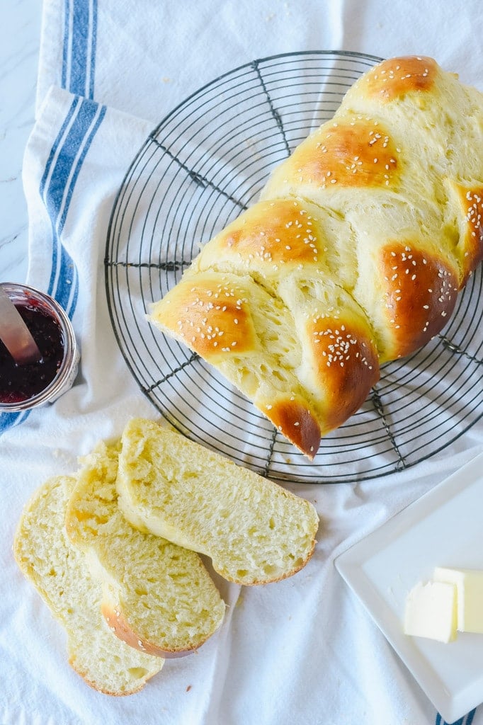 sliced Challah Bread
