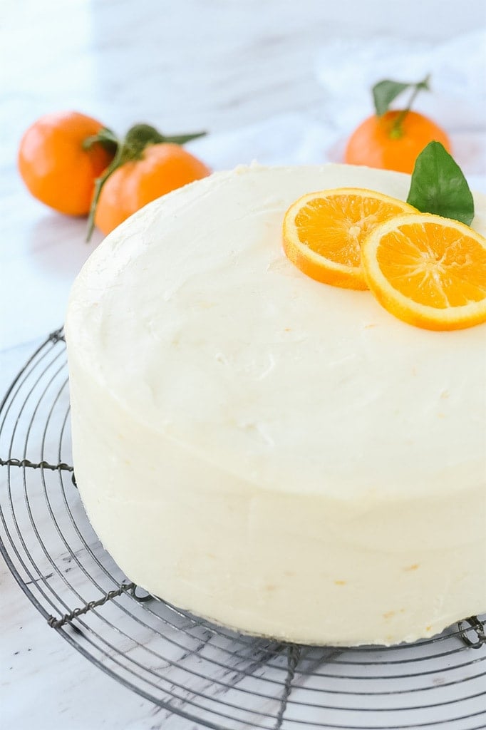 Orange Cake decorated with orange slices