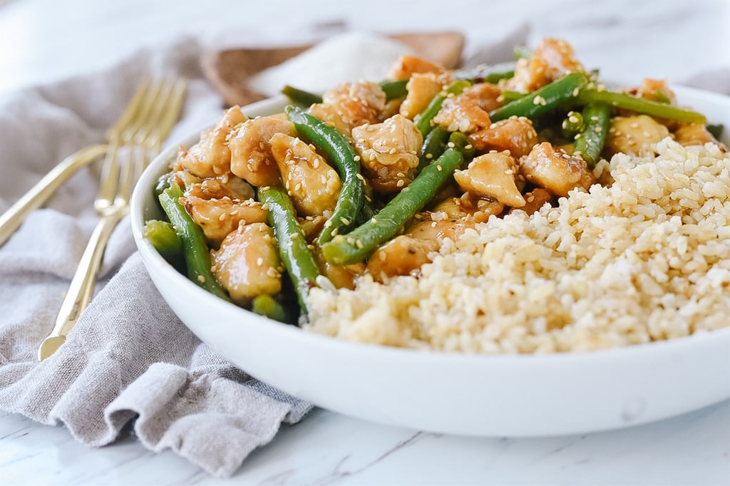 General Tso Chicken with green beans