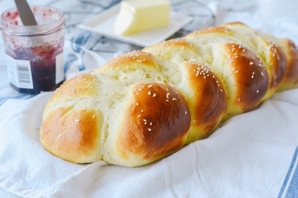 challah bread and jam