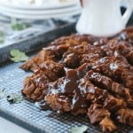 Instant Pot beef brisket on a baking sheet