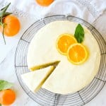 Orange cake on a cooling rack