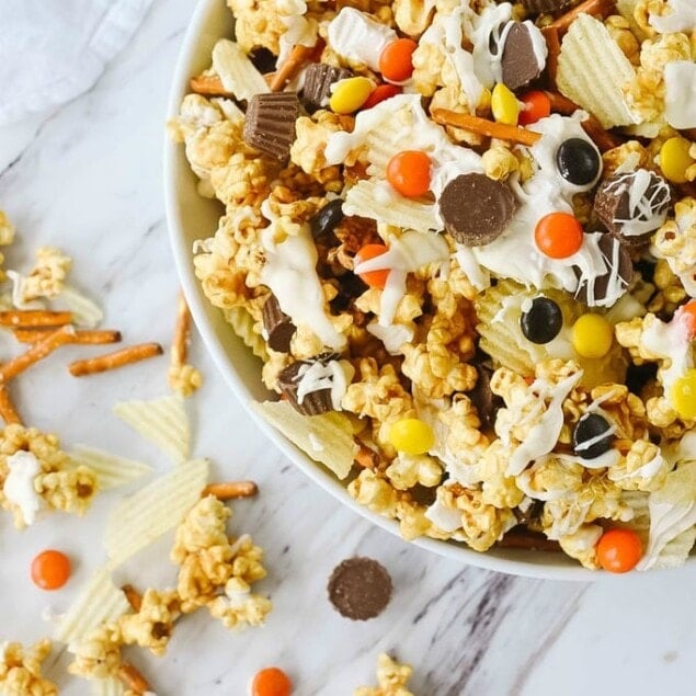 Peanut Butter Snack Mix in a bowl