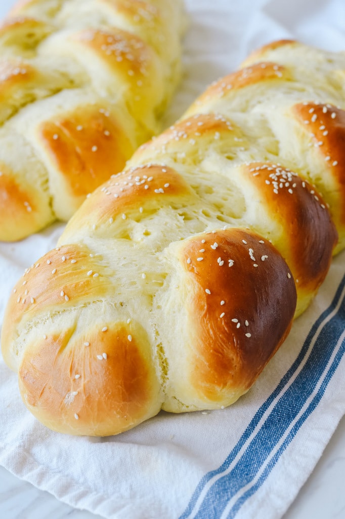 Challah Bread on a towel