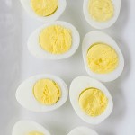 Hard boiled eggs on a plate