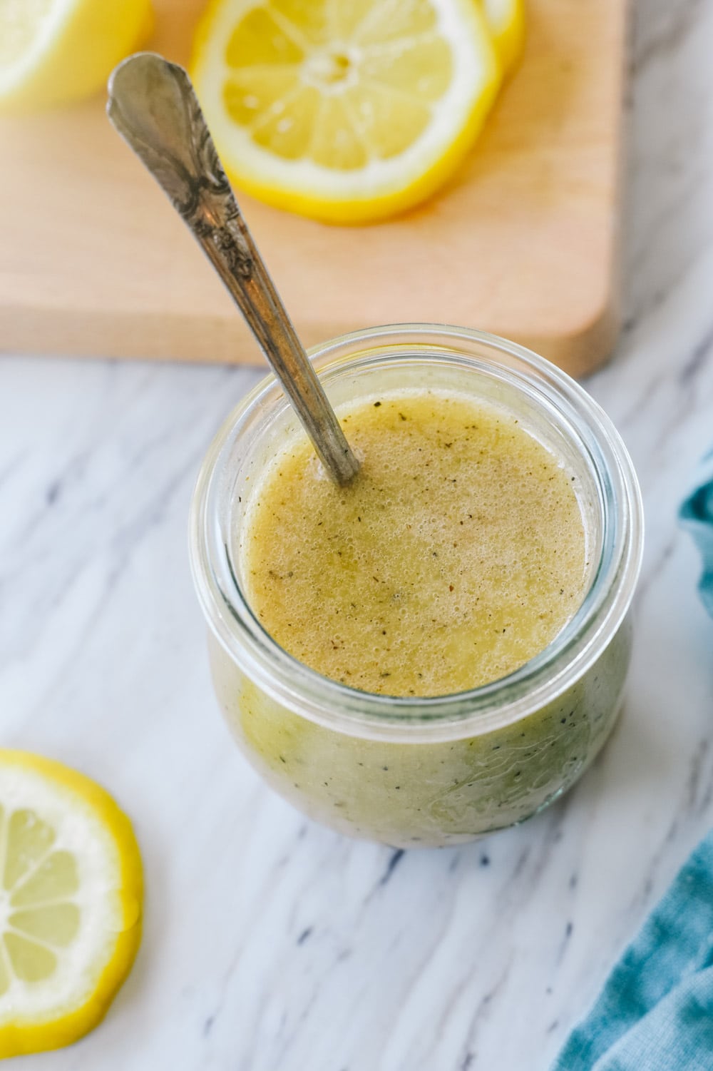 Cobb Salad Dressing with a spoon