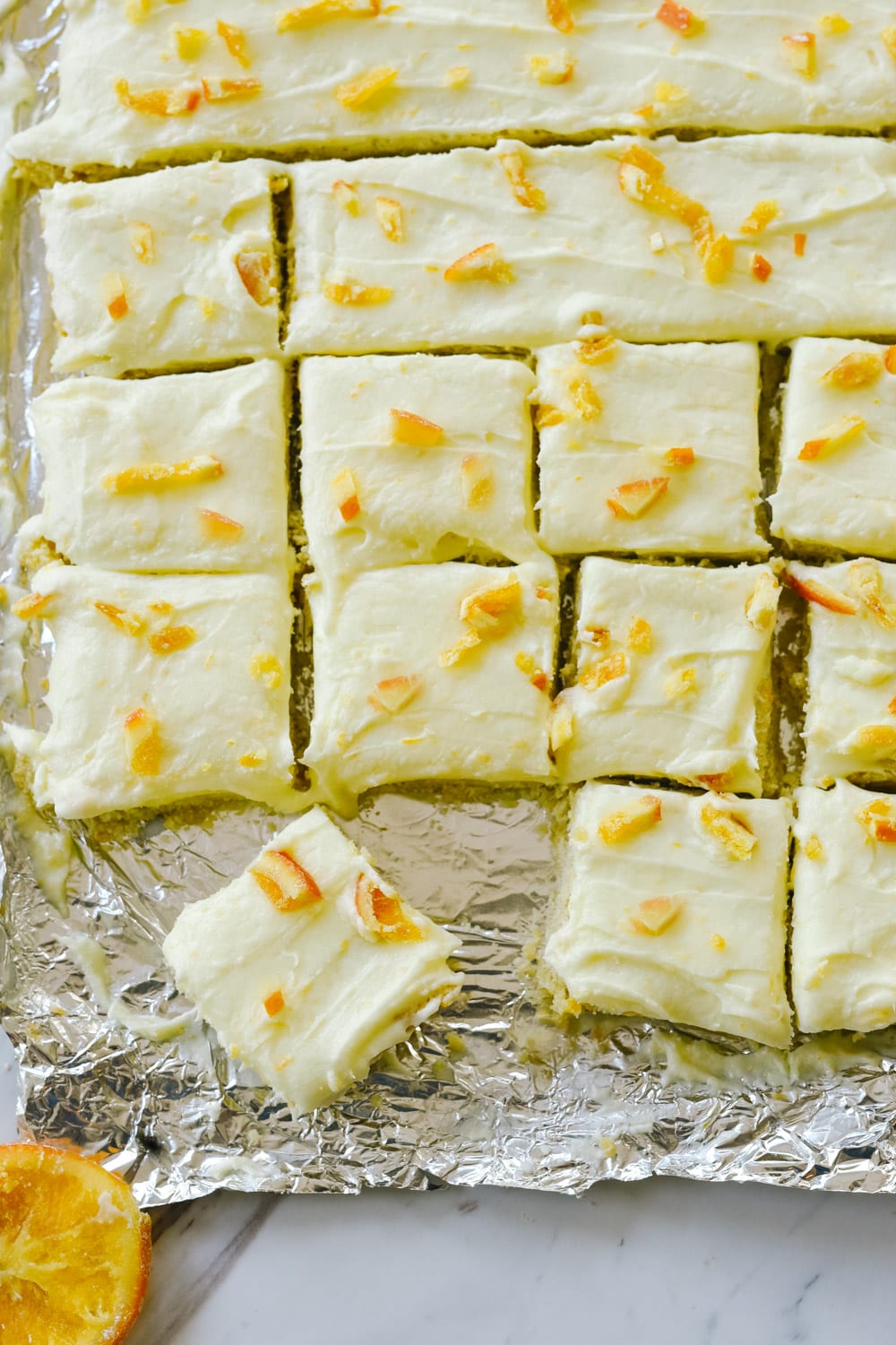 Sugar Cookie Bars cut into squares