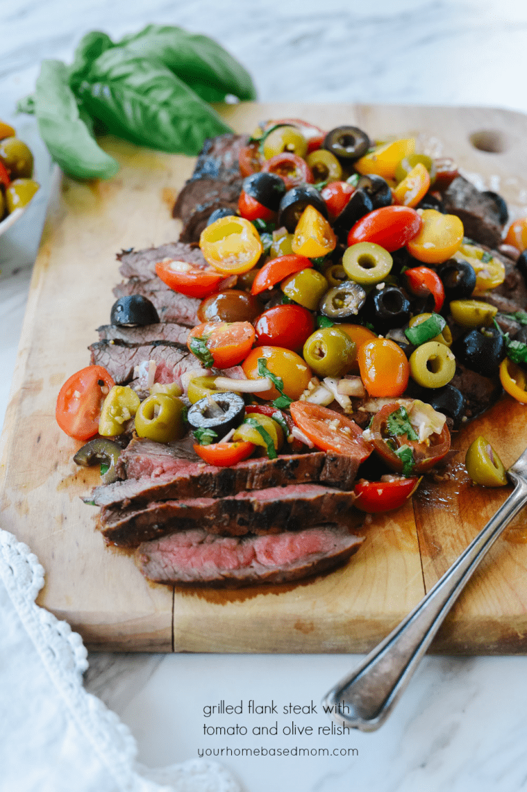 Grilled Flank Steak with Tomato Olive Relish Leigh Anne Wilkes