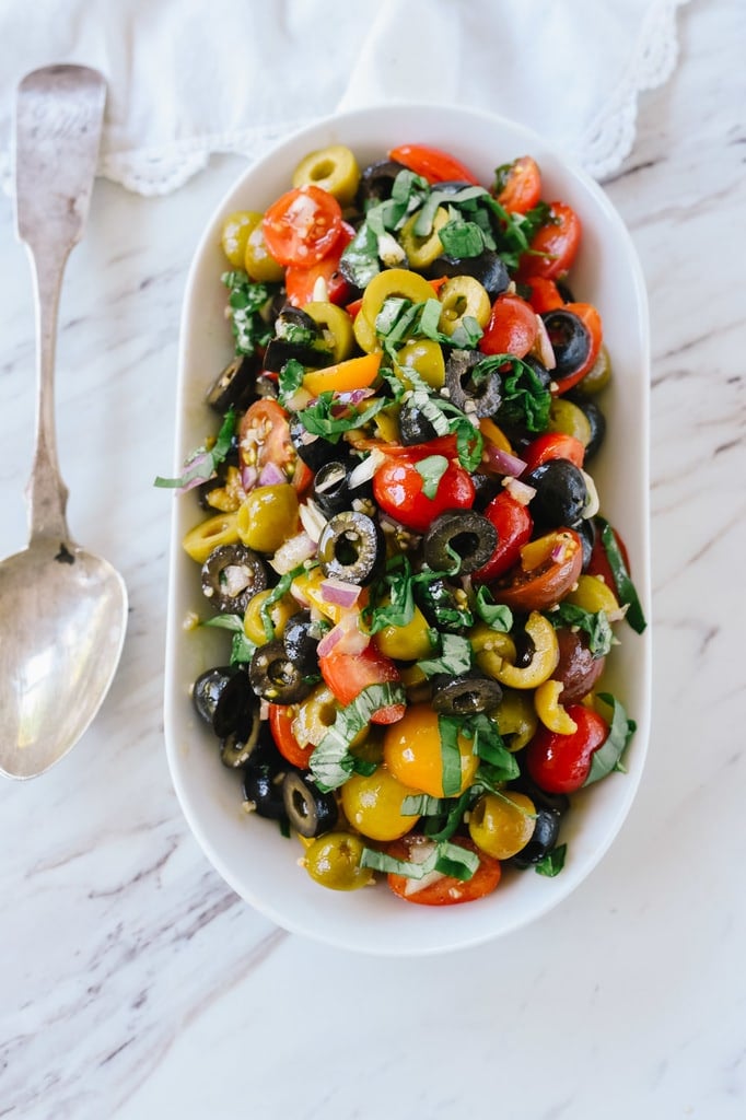 tomato olive relish in a bowl