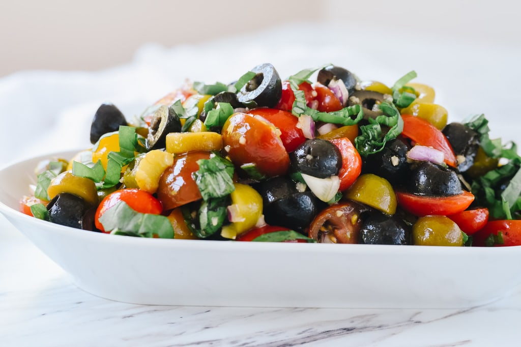 Tomato Olive RElish with fresh basil