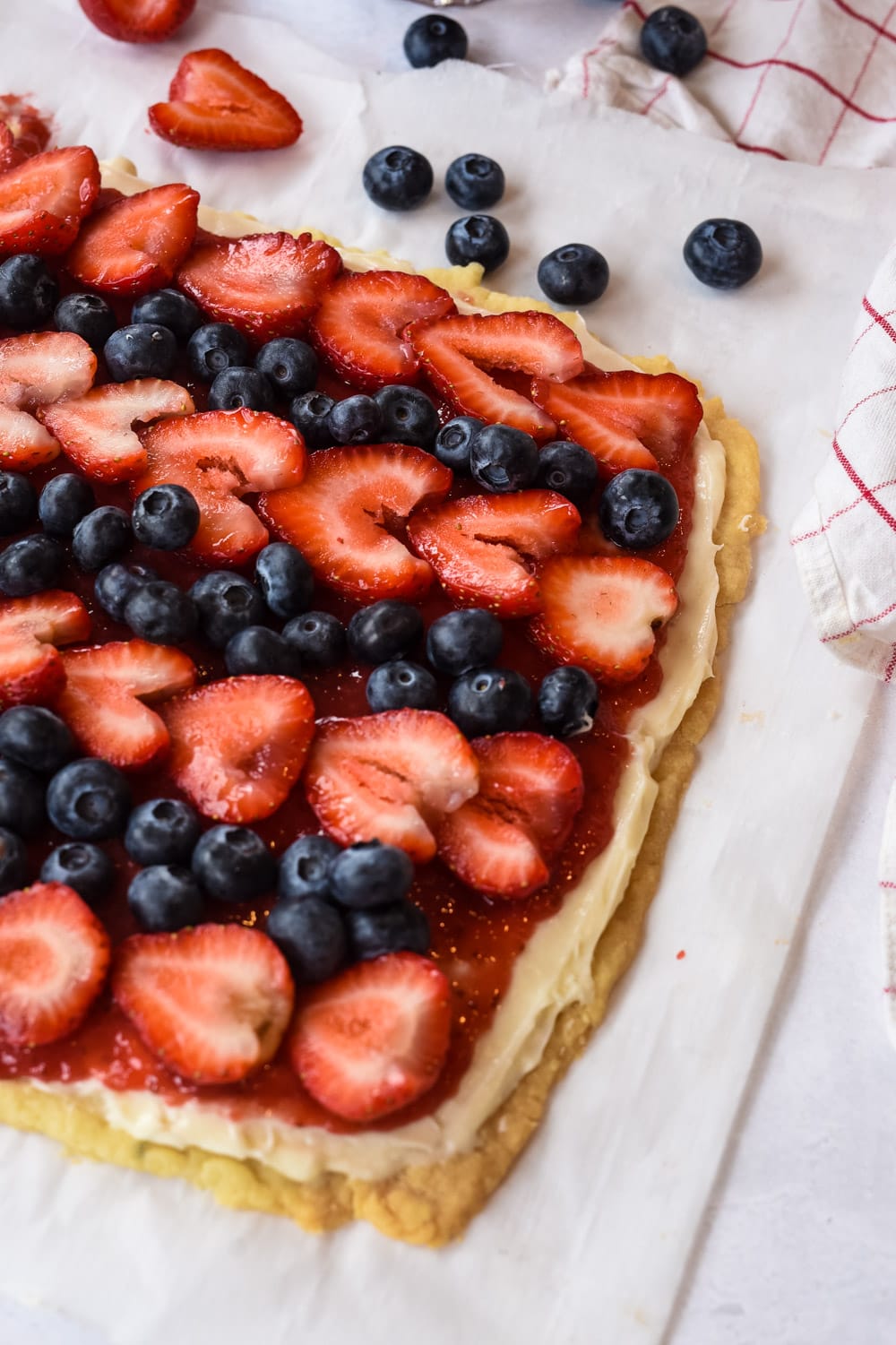 red white and blue fruit pizza