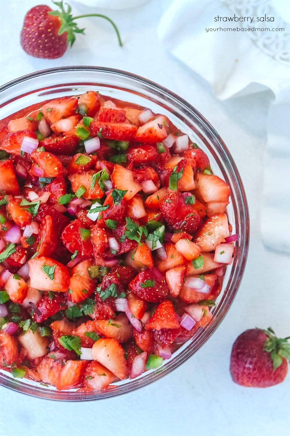 strawberry salsa Strawberry salsa in a bowl