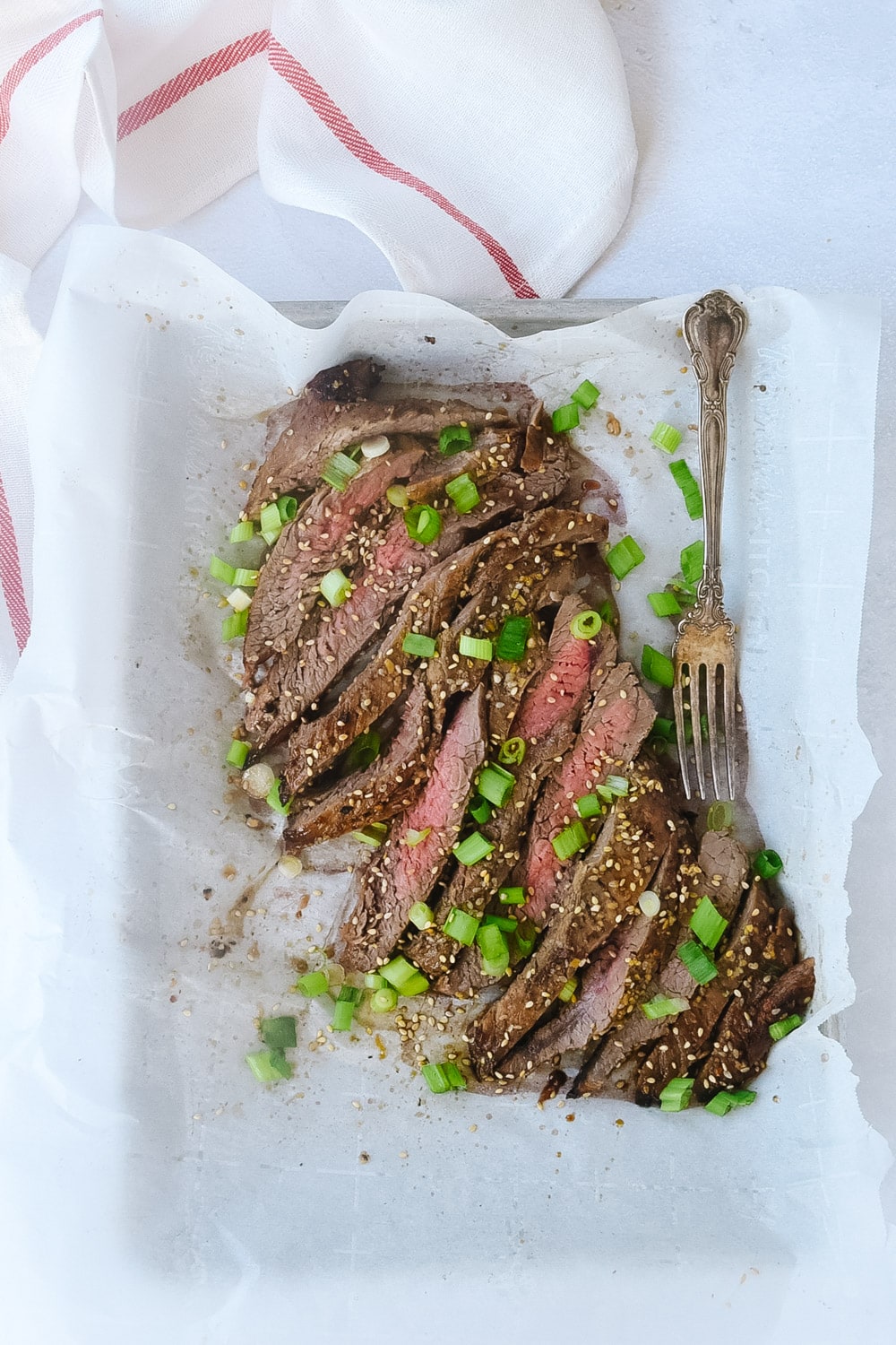 Sliced flank steak