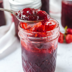 strawberry jam in a jar