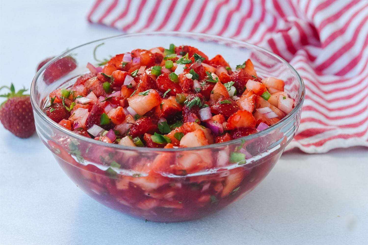 bowl of strawberry salsa