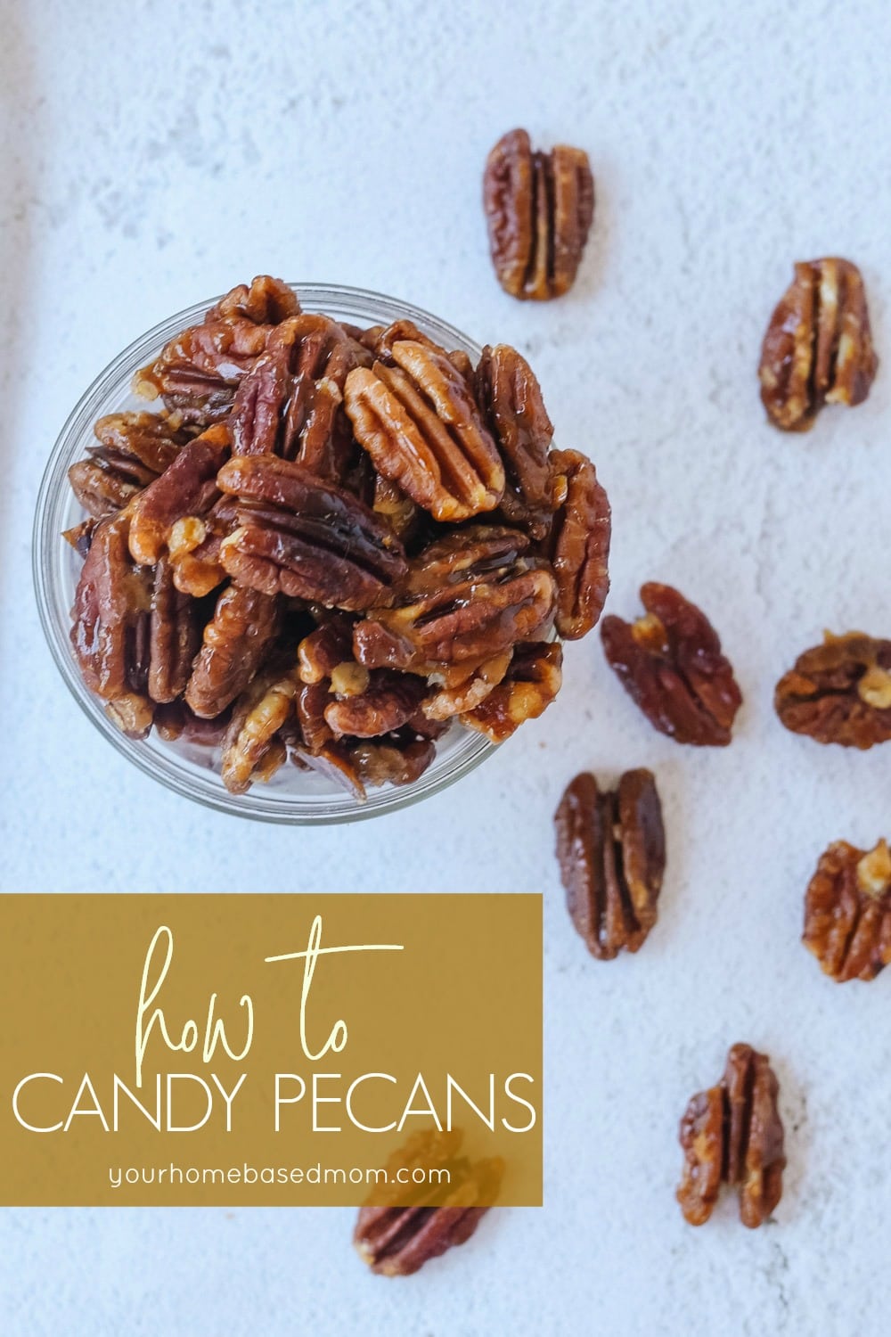 Candied pecans in a jar