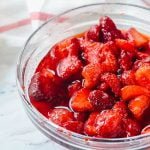 bowl of macerated strawberries