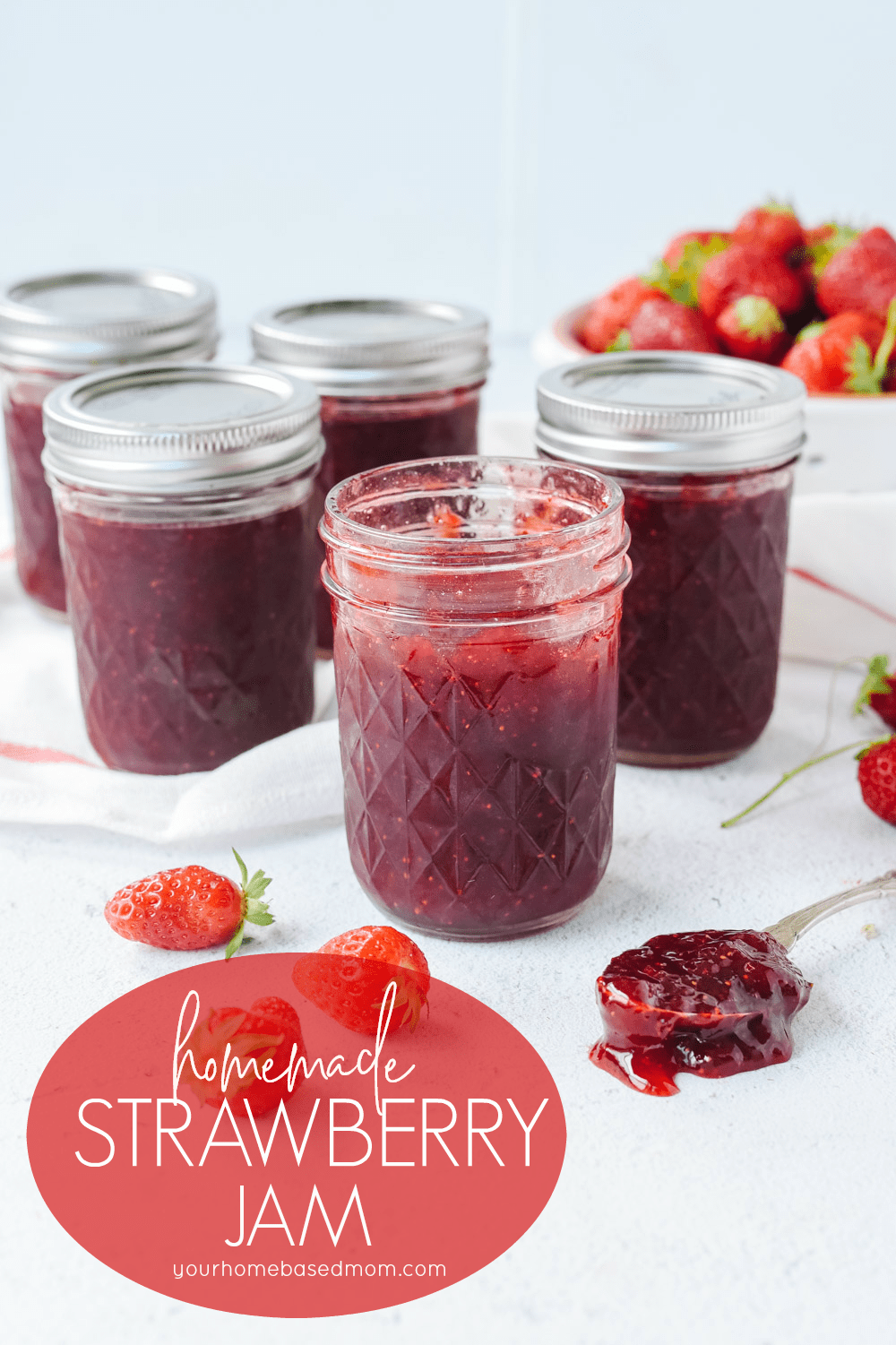 jar of homemade strawberry jam