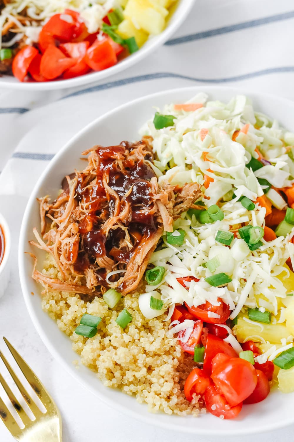 pulled pork quinoa bowl