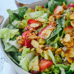 Strawberry and avocado salad in a bowl