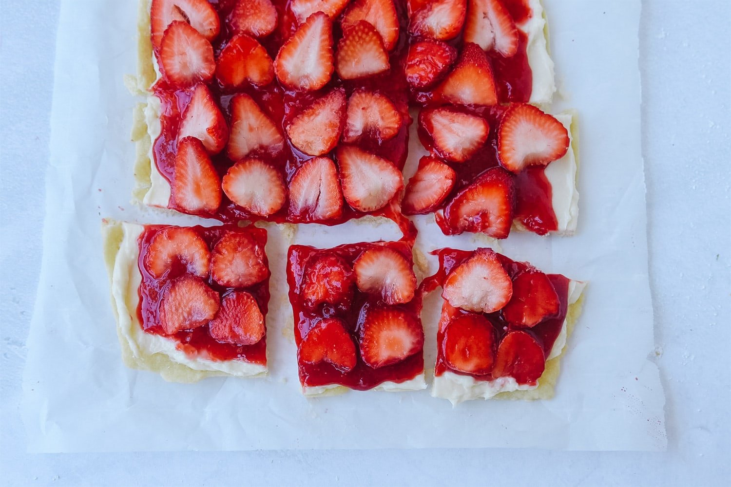 sliced Strawberry pizza