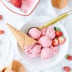 bowl of strawberry ice cream