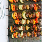 shiskabob on a baking sheet