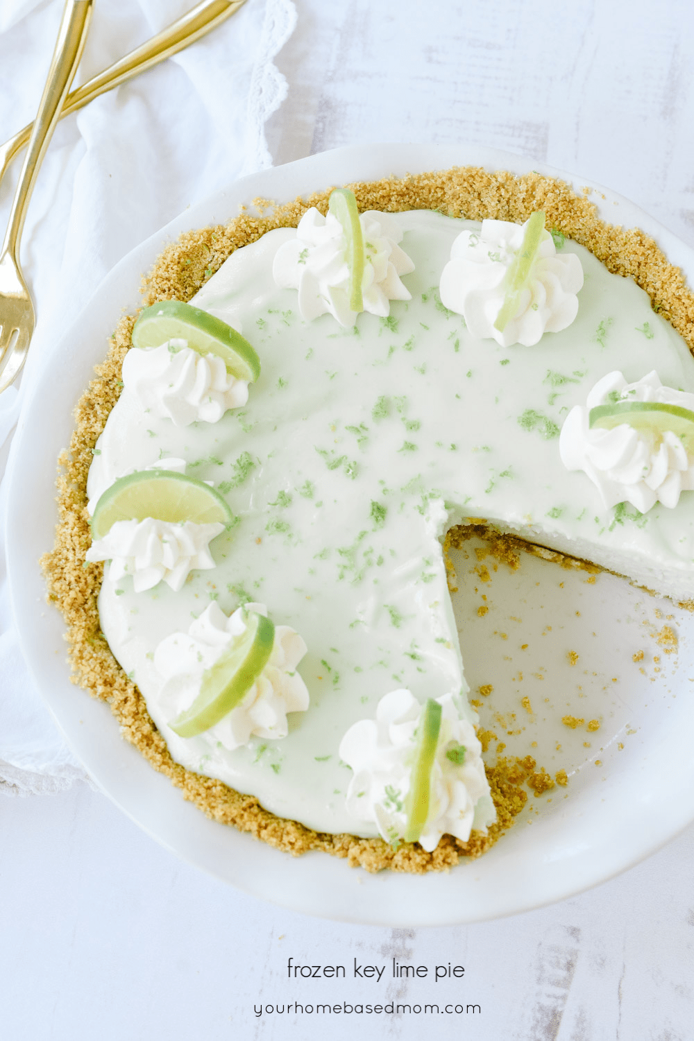 frozen key lime pie in a dish