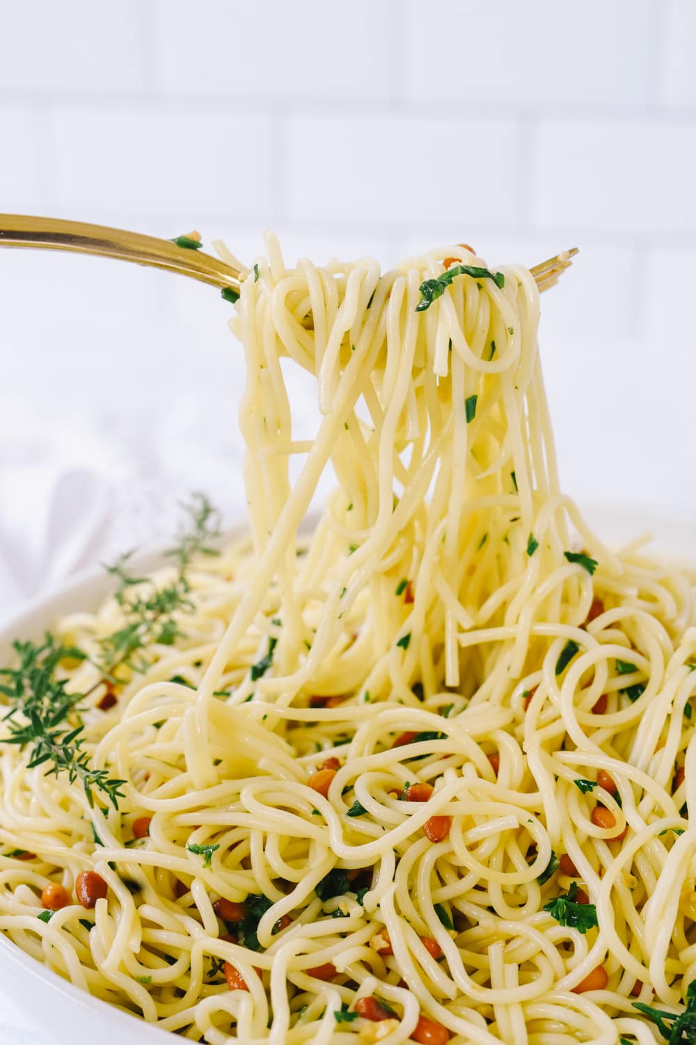 Herbed Pasta on a fork