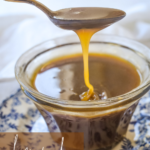 spoonful of caramel sauce