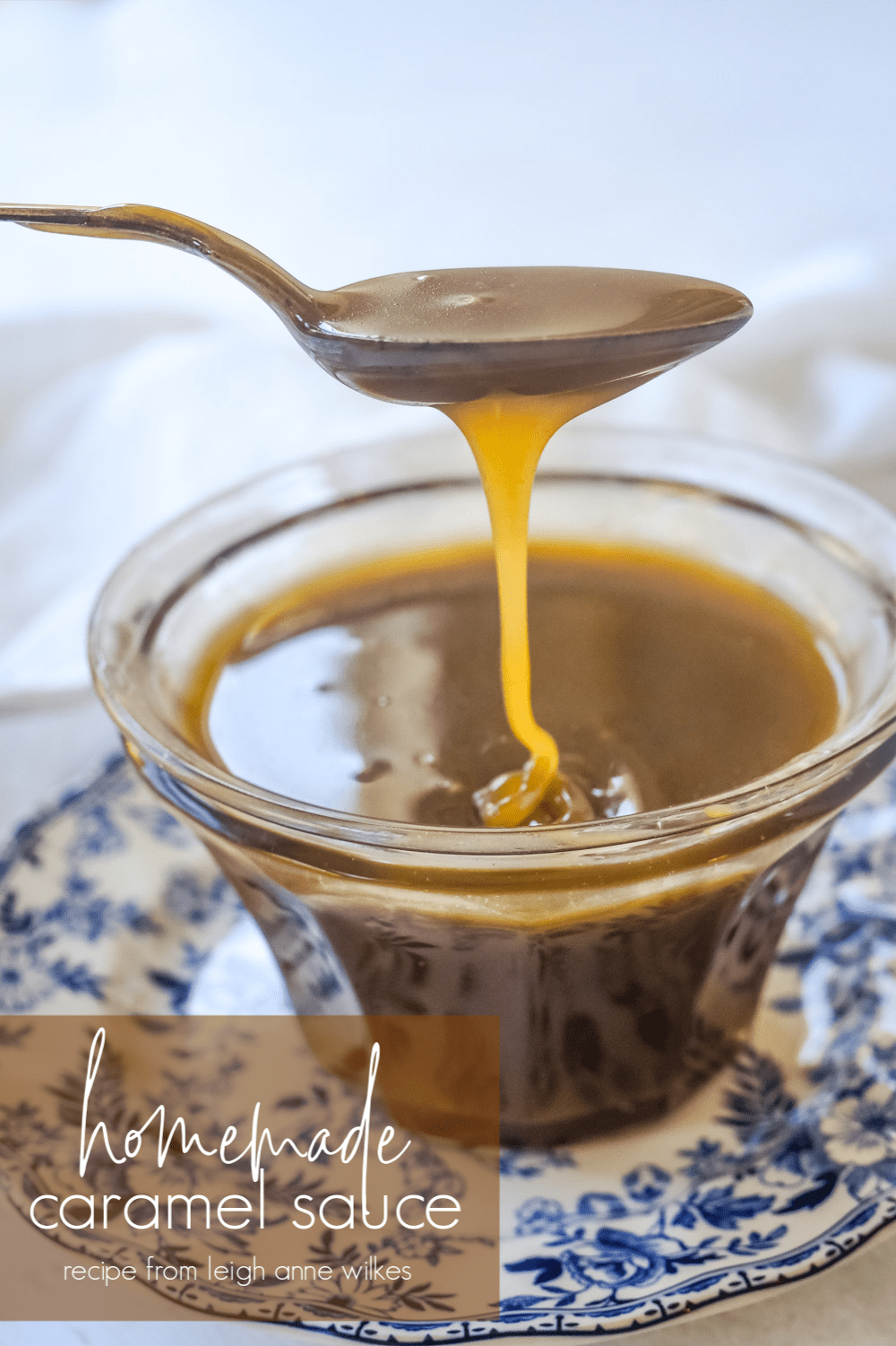 spoonful of caramel sauce