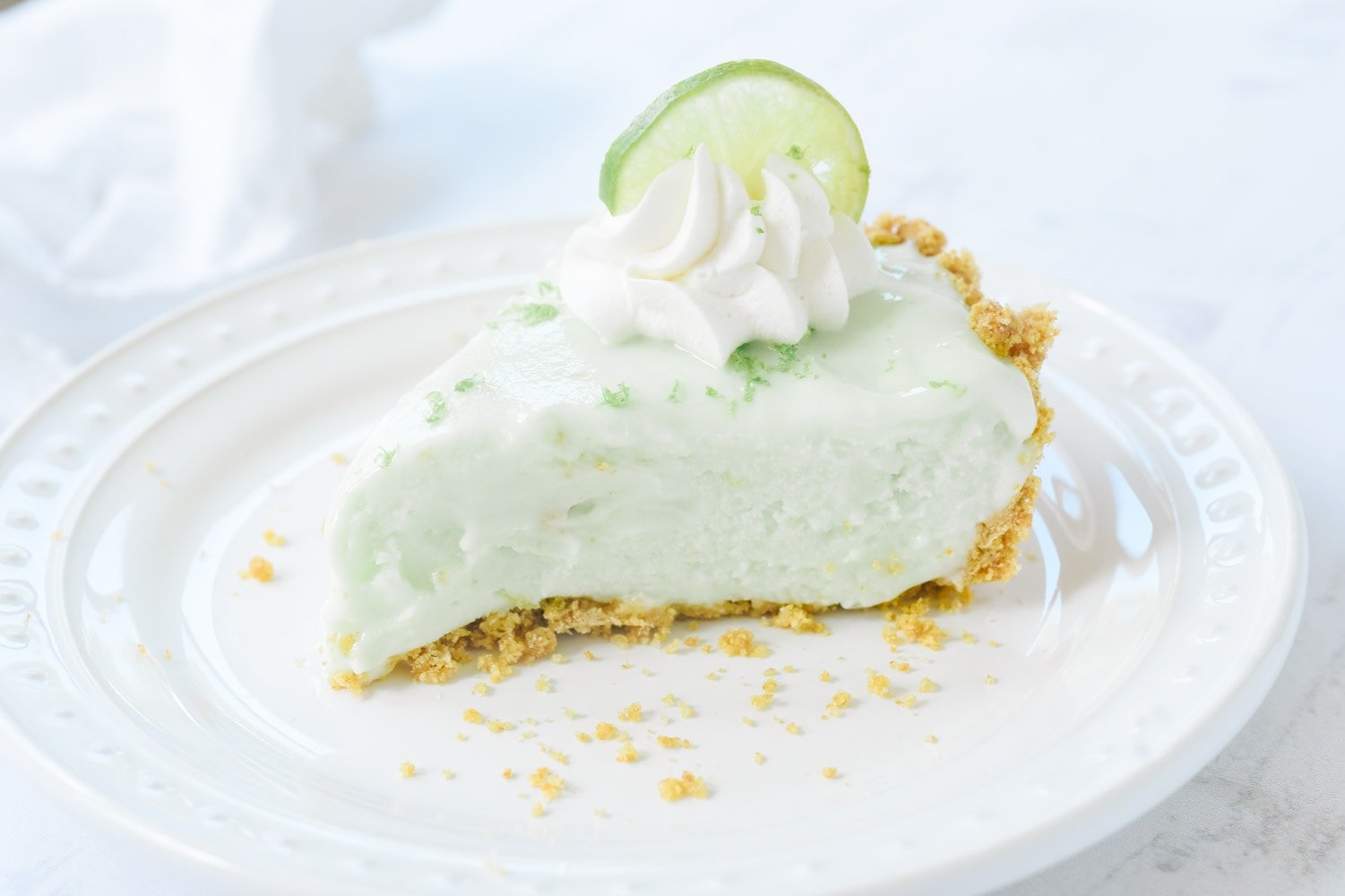 slice of frozen key lime pie