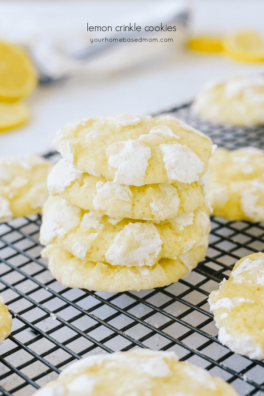 Stack of lemon crinkles