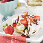 No bake banana split cake with chocolate syrup