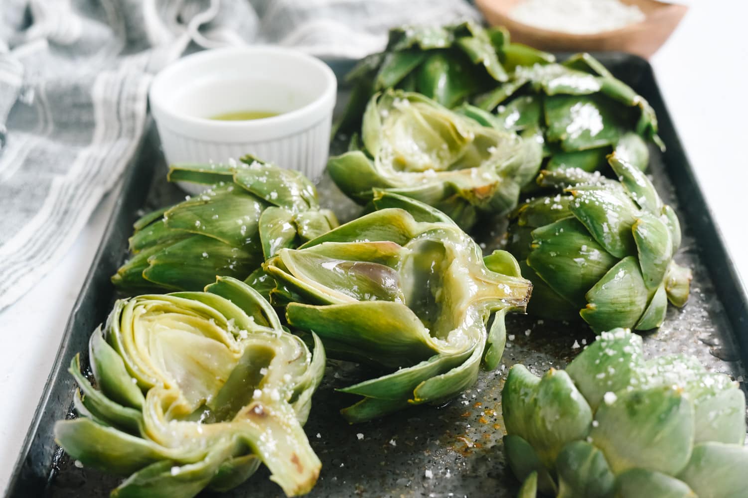 Artichokes ready for grilling