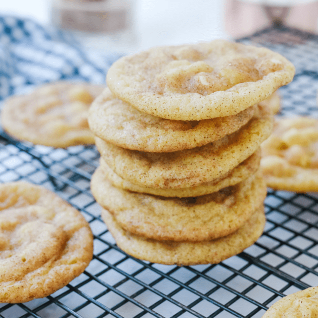 pile of white chocolate chip snickerdoodles