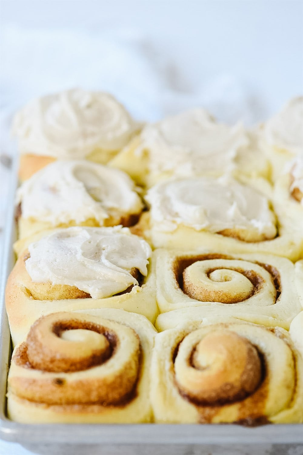 pan of cinnamon rolls 