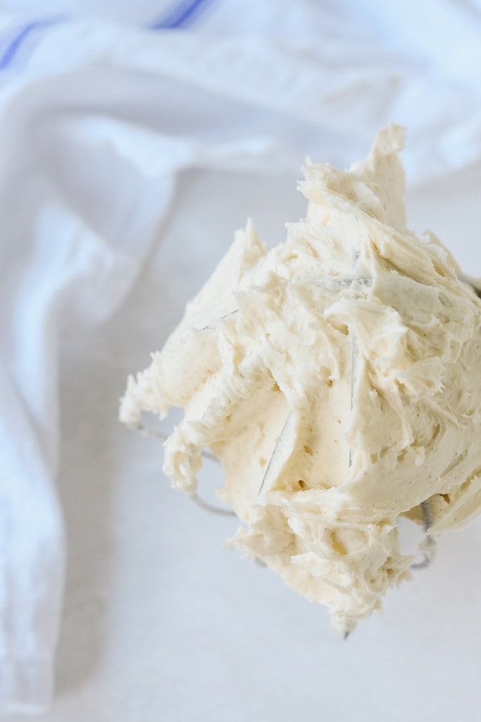 brown butter icing on whisk