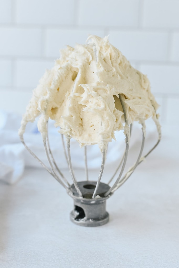 brown butter icing on whisk