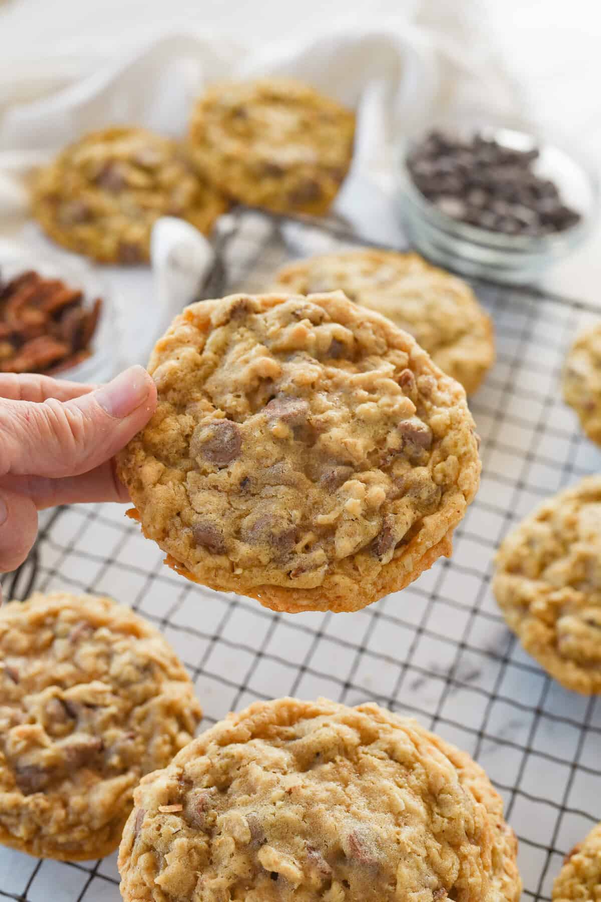 hand holding a cowboy cookie